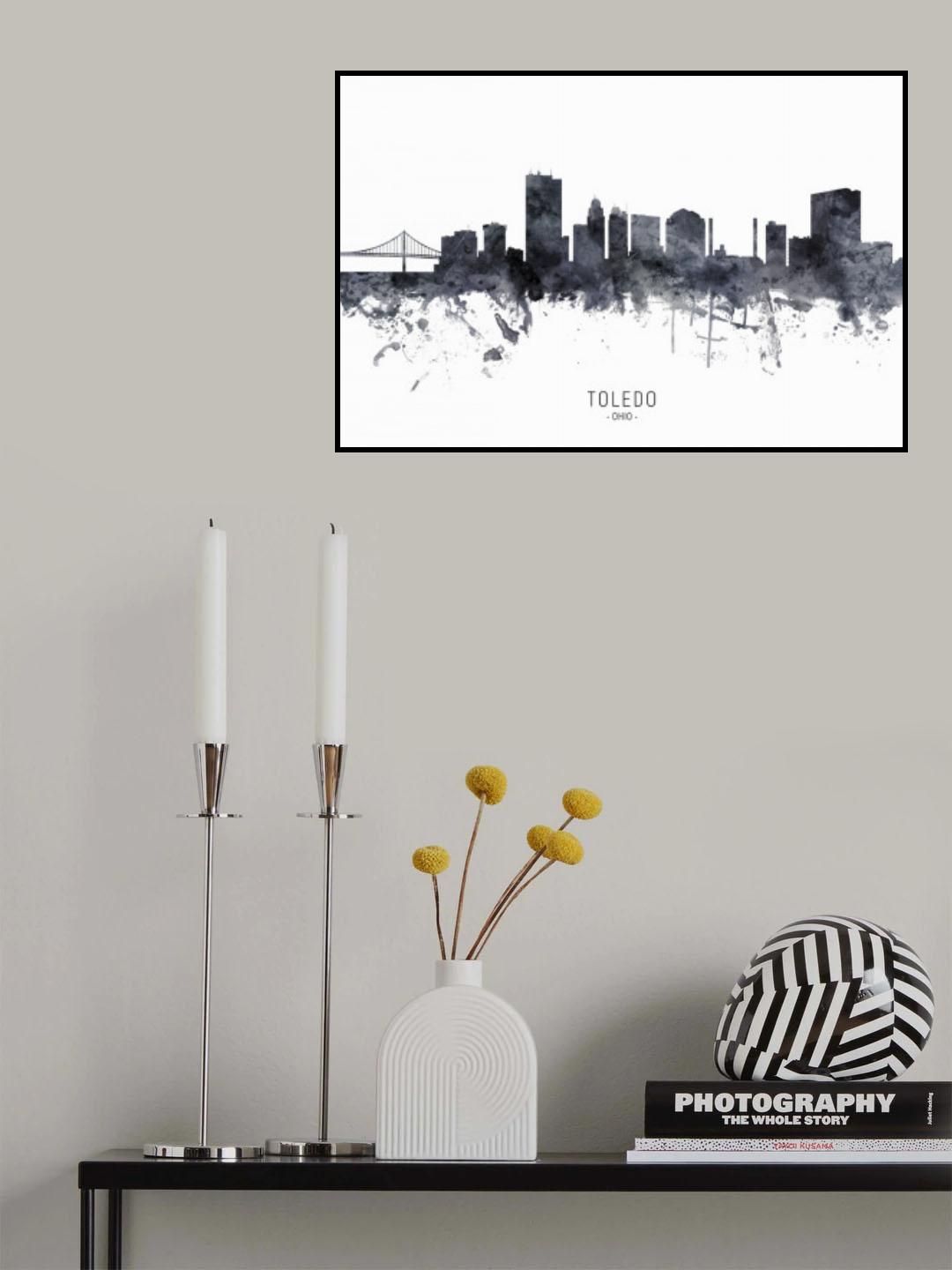 Toledo Ohio Skyline Poster och Canvastavla
