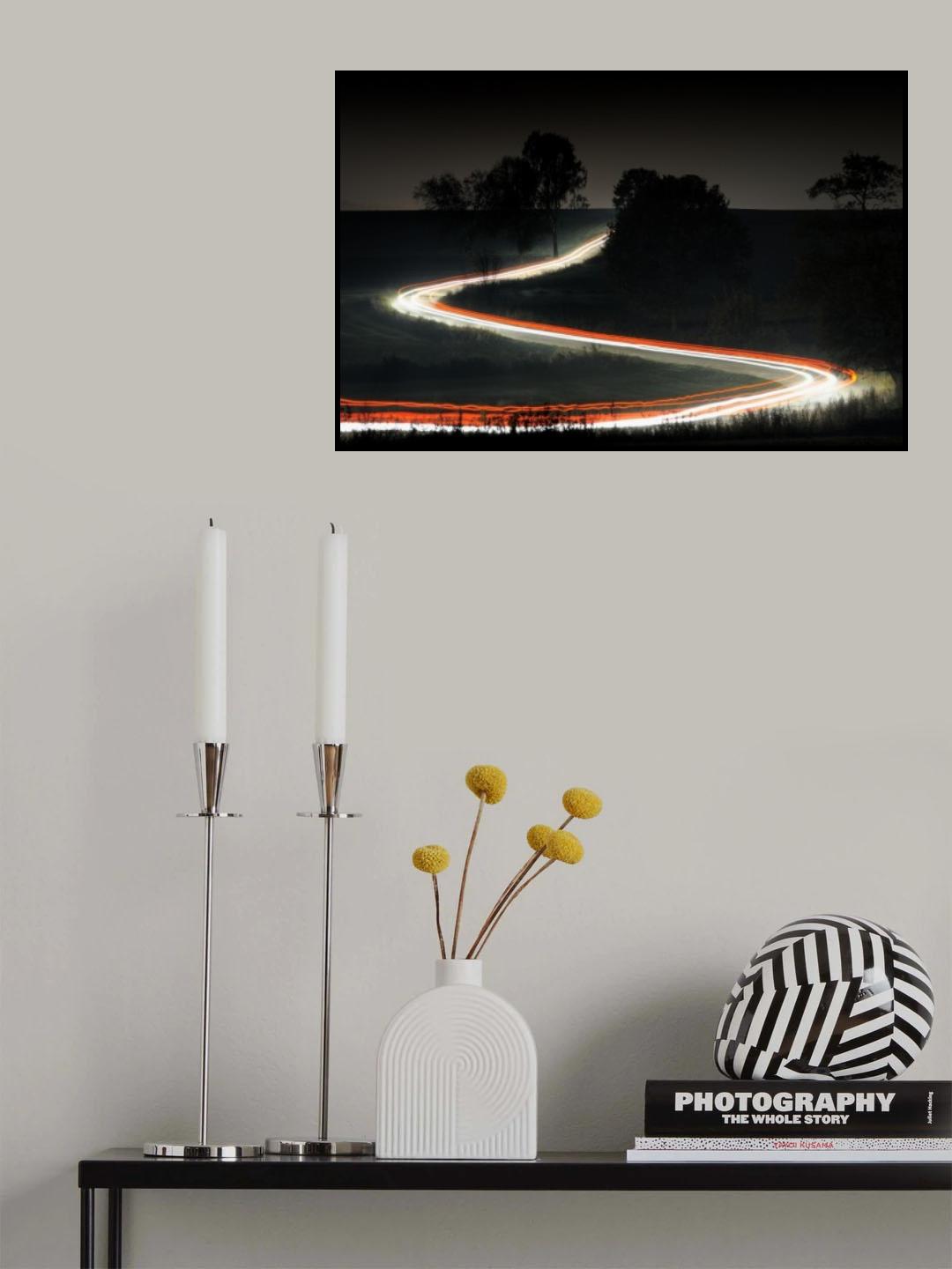Country road at night Poster och Canvastavla