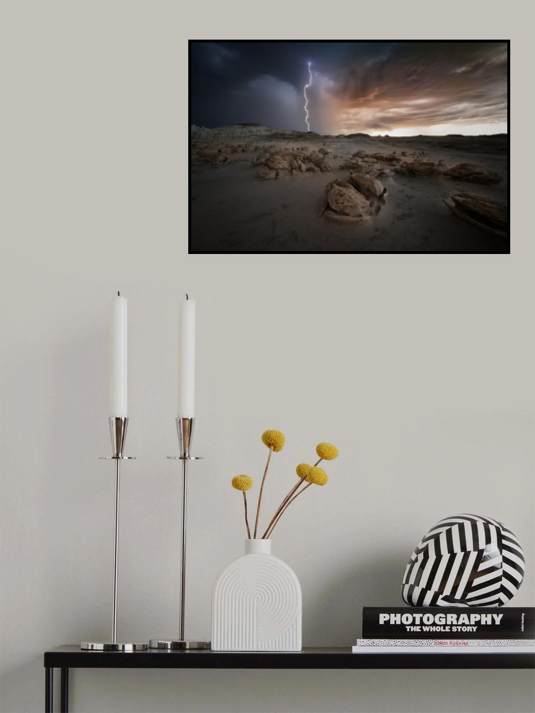 Lighting of Bisti badlands Poster och Canvastavla