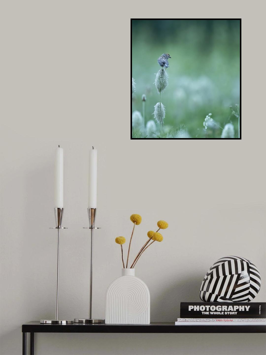 bird on Dr. Seuss Flowers Poster och Canvastavla
