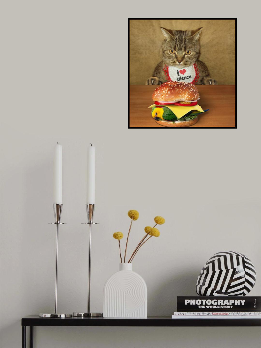 Cat and birdburger.... Poster och Canvastavla