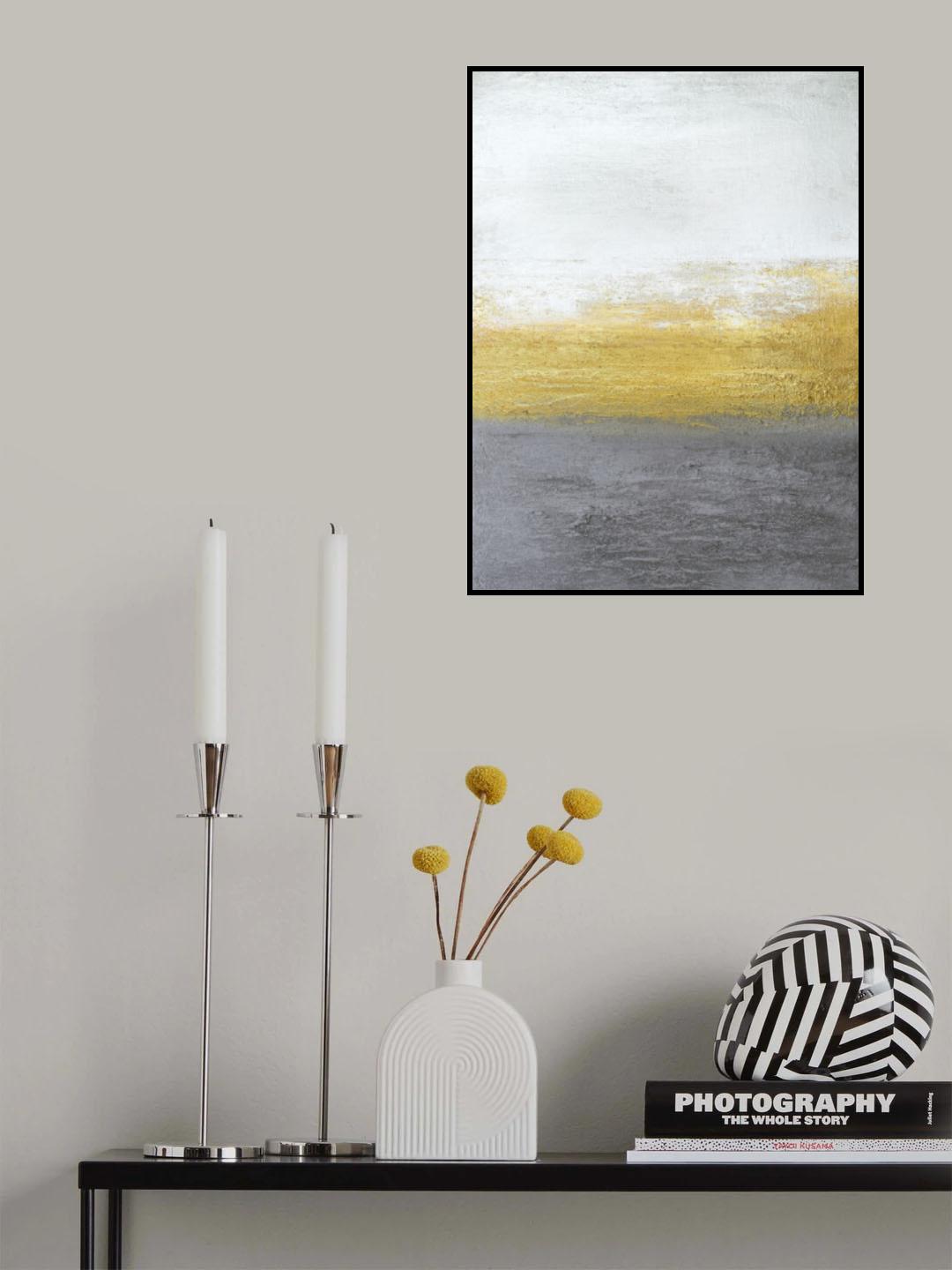 Gray and Gold Poster och Canvastavla
