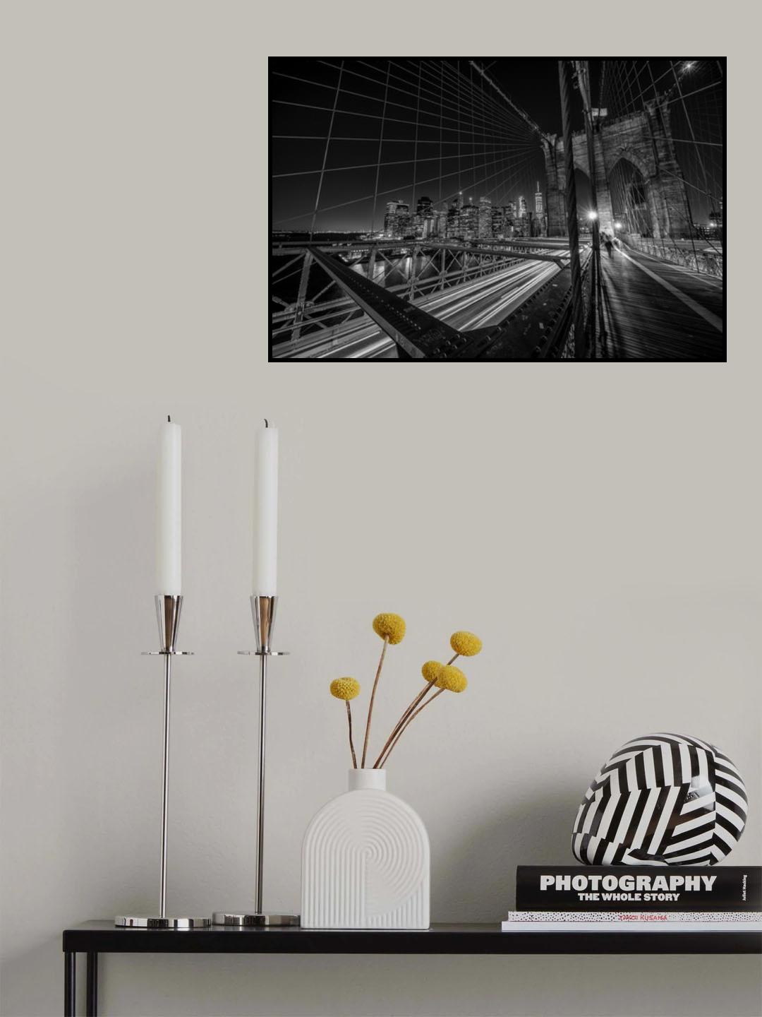 Brooklyn bridge lights Poster och Canvastavla