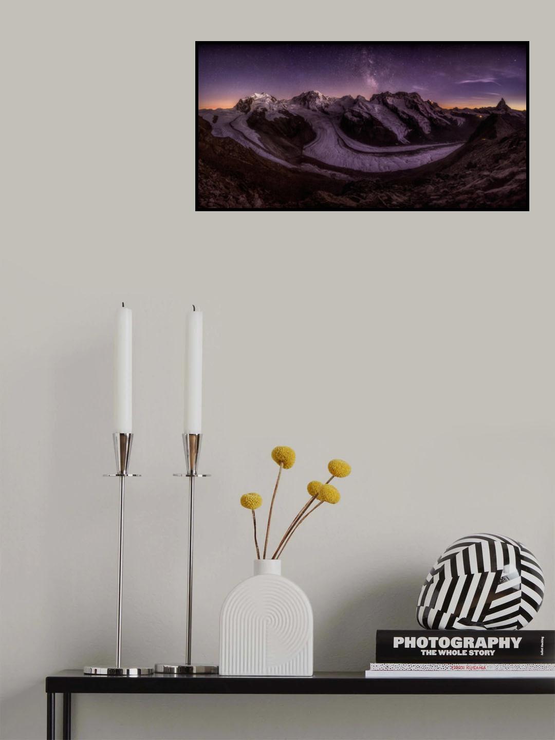 Sparkling night over the Monte Rosa massive Poster och Canvastavla