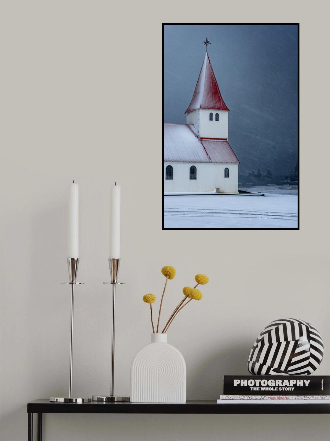 Snow storm in Vik Poster och Canvastavla