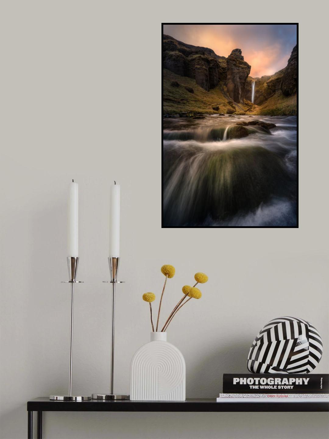 Kvernufoss Poster och Canvastavla