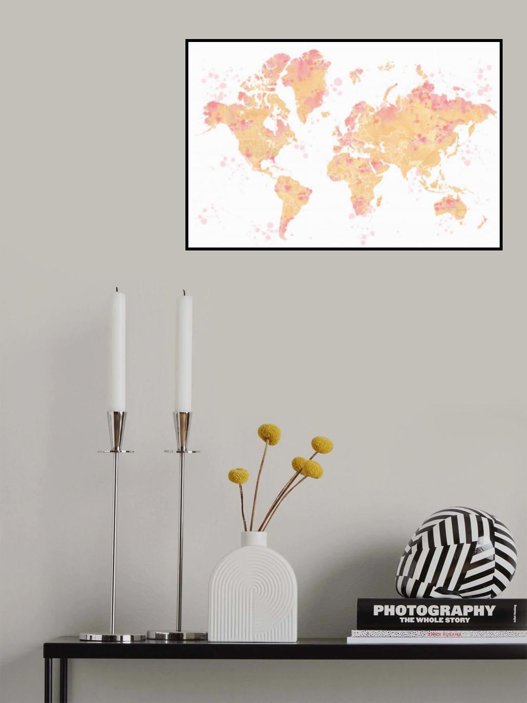 Amanda world map silhouette Poster och Canvastavla