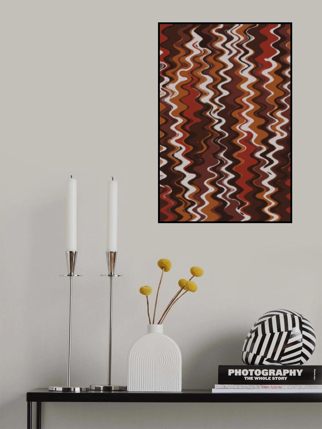 Earthy Color Zig Zag Pattern Poster och Canvastavla