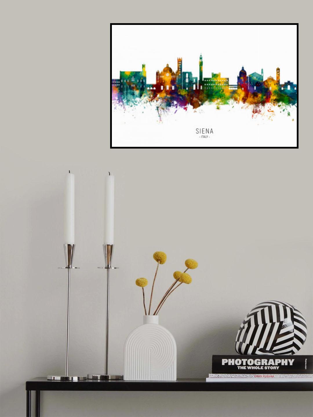 Siena Italy Skyline Poster och Canvastavla