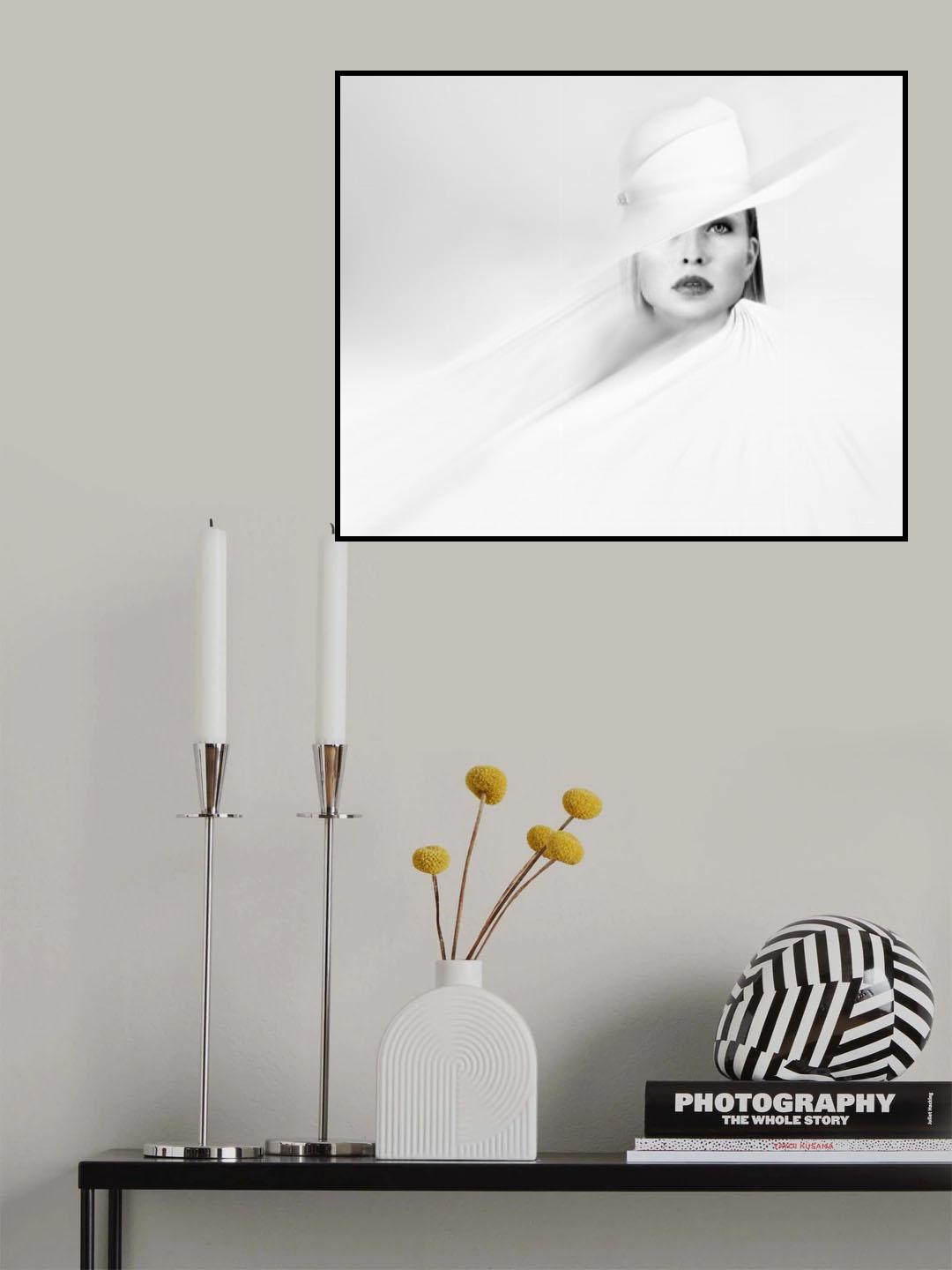 Iryna in white Poster och Canvastavla