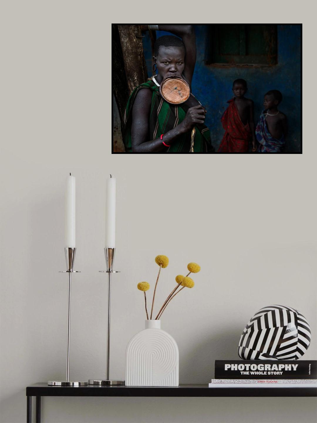Surma tribe woman-I - Ethiopia Poster och Canvastavla