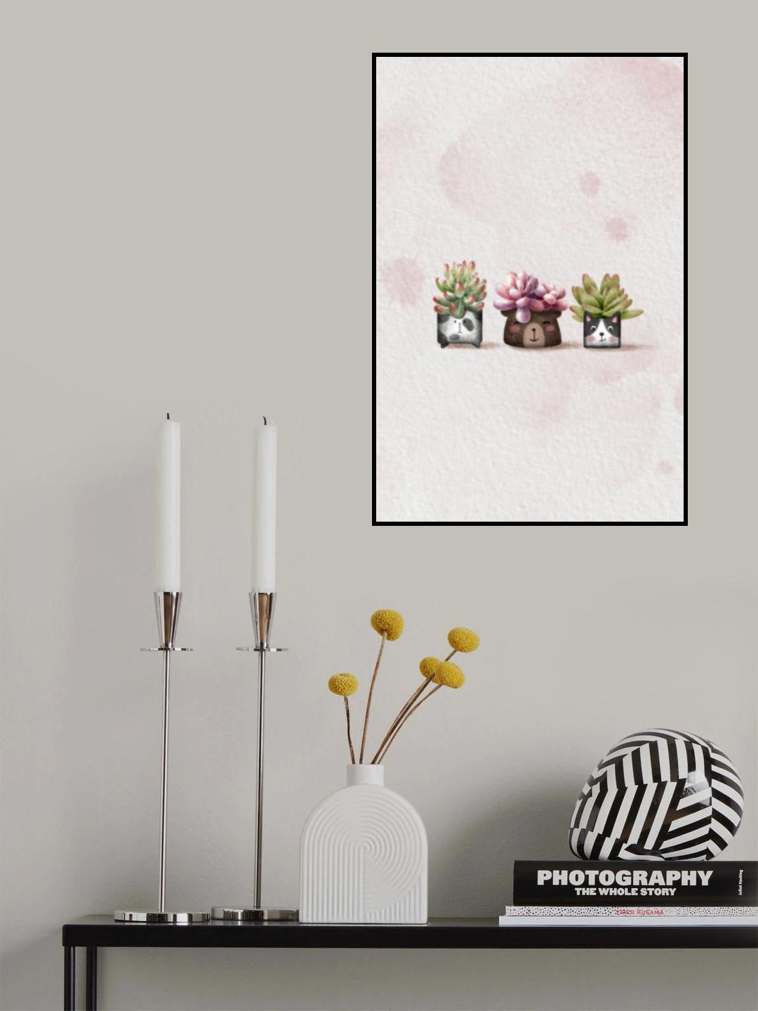 Cute Succulents Poster och Canvastavla