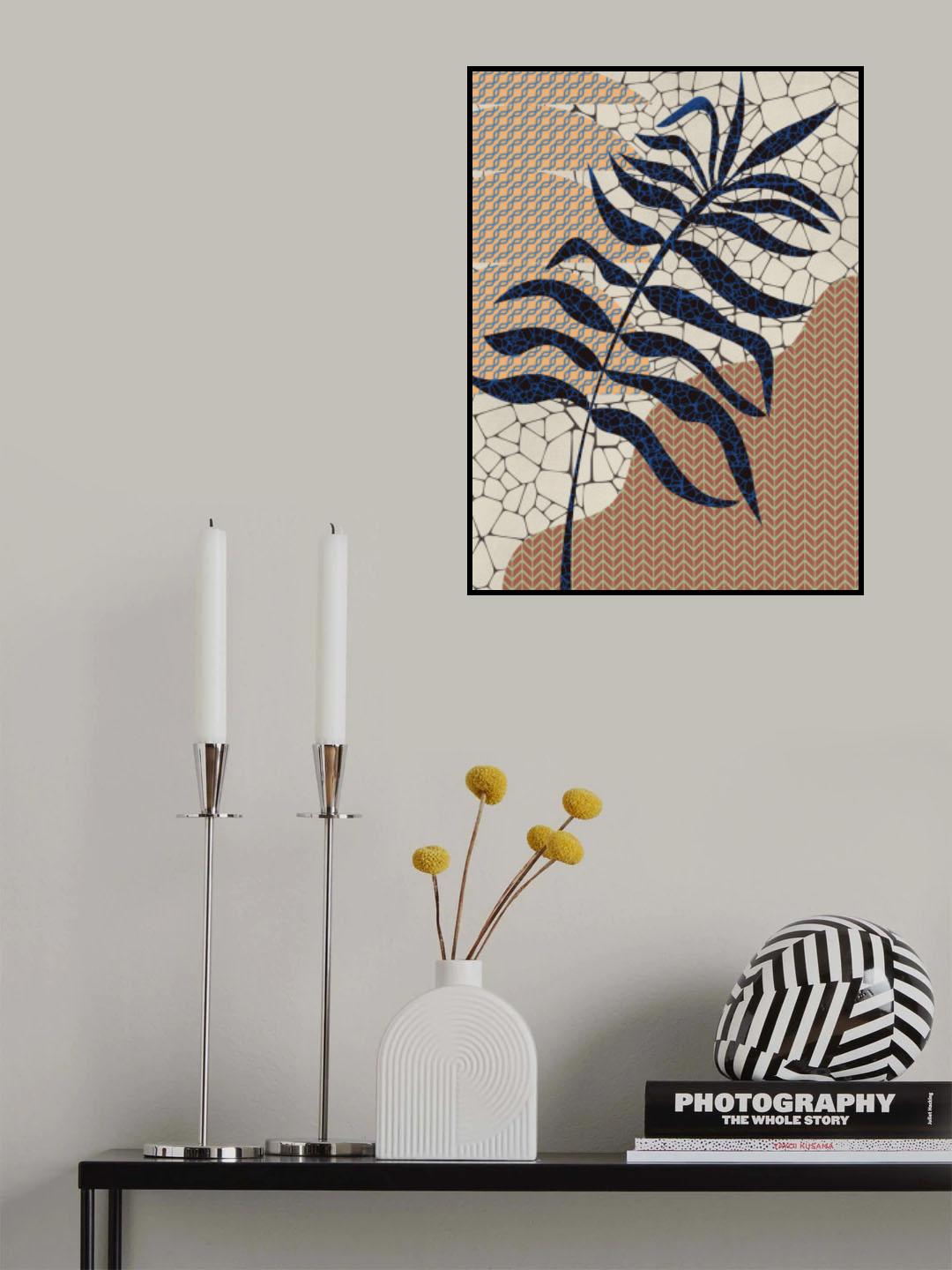Palm Leaf Mosaic Design Poster och Canvastavla