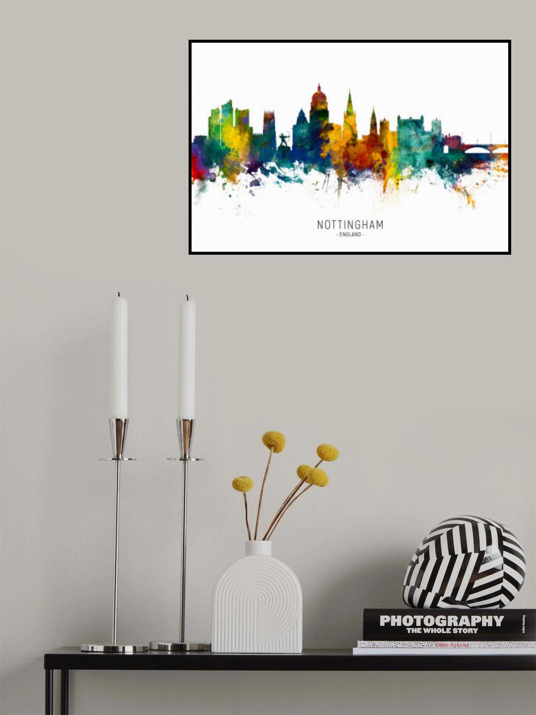 Nottingham England Skyline Poster och Canvastavla
