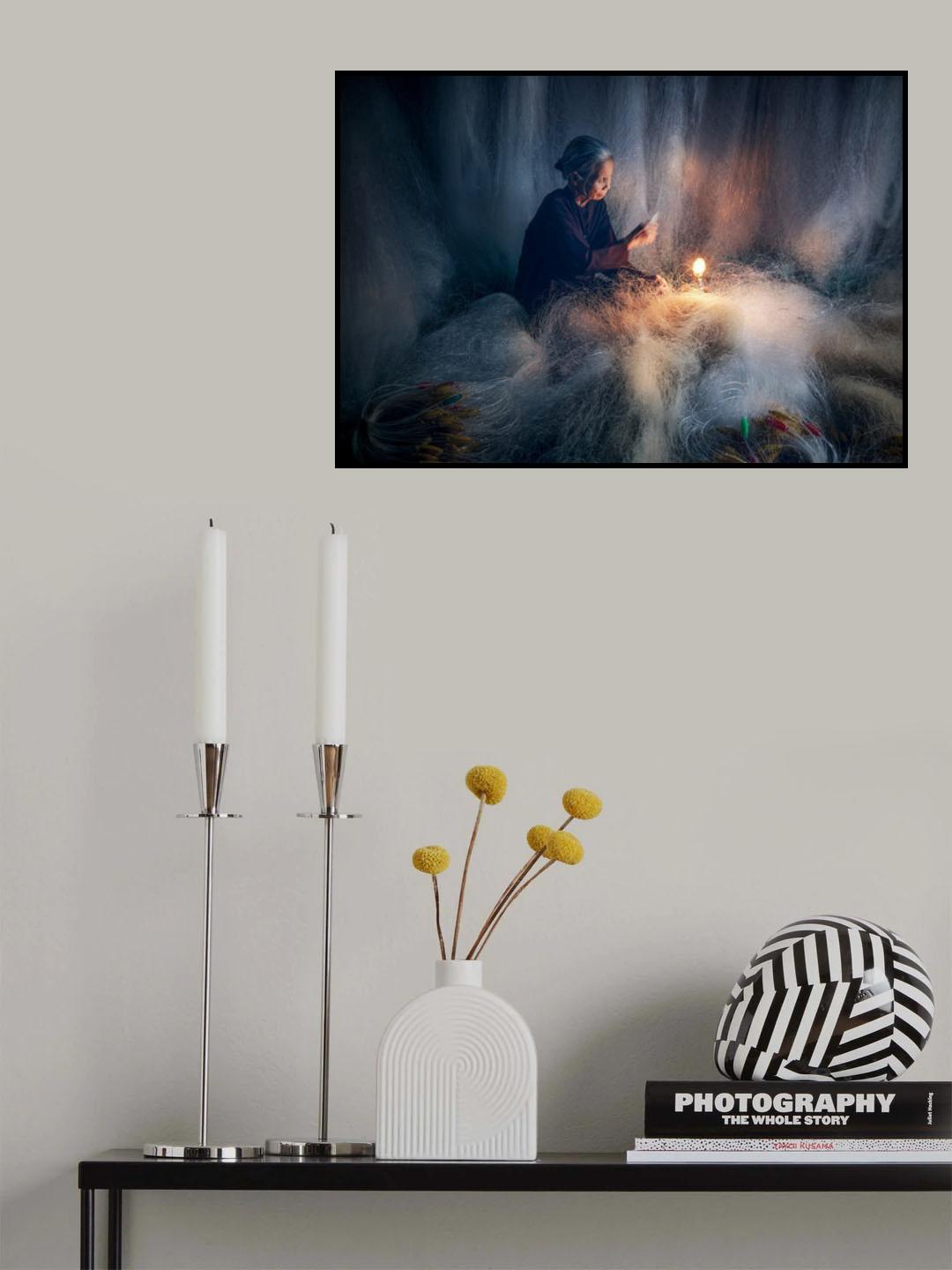 Knitting fish nets Poster och Canvastavla