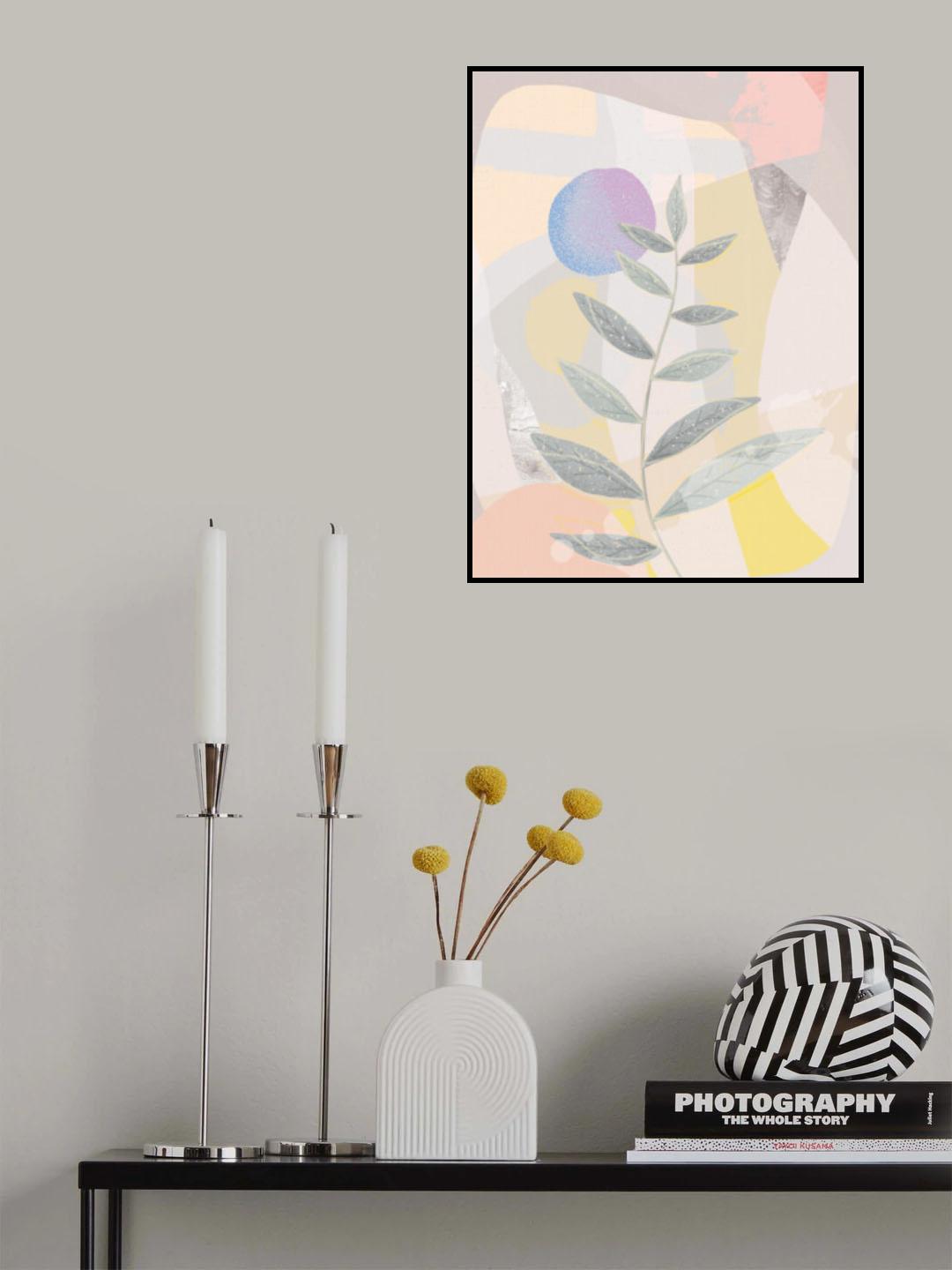 Blue Moon and Leaves Poster och Canvastavla