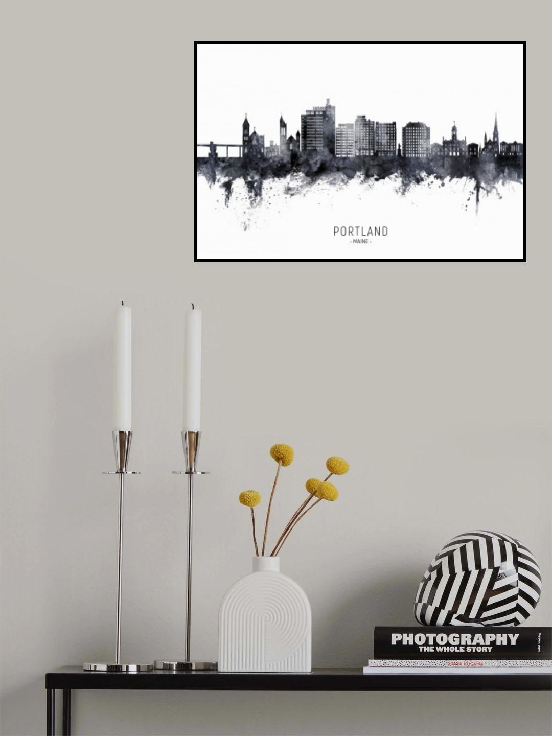 Portland Maine Skyline Poster och Canvastavla