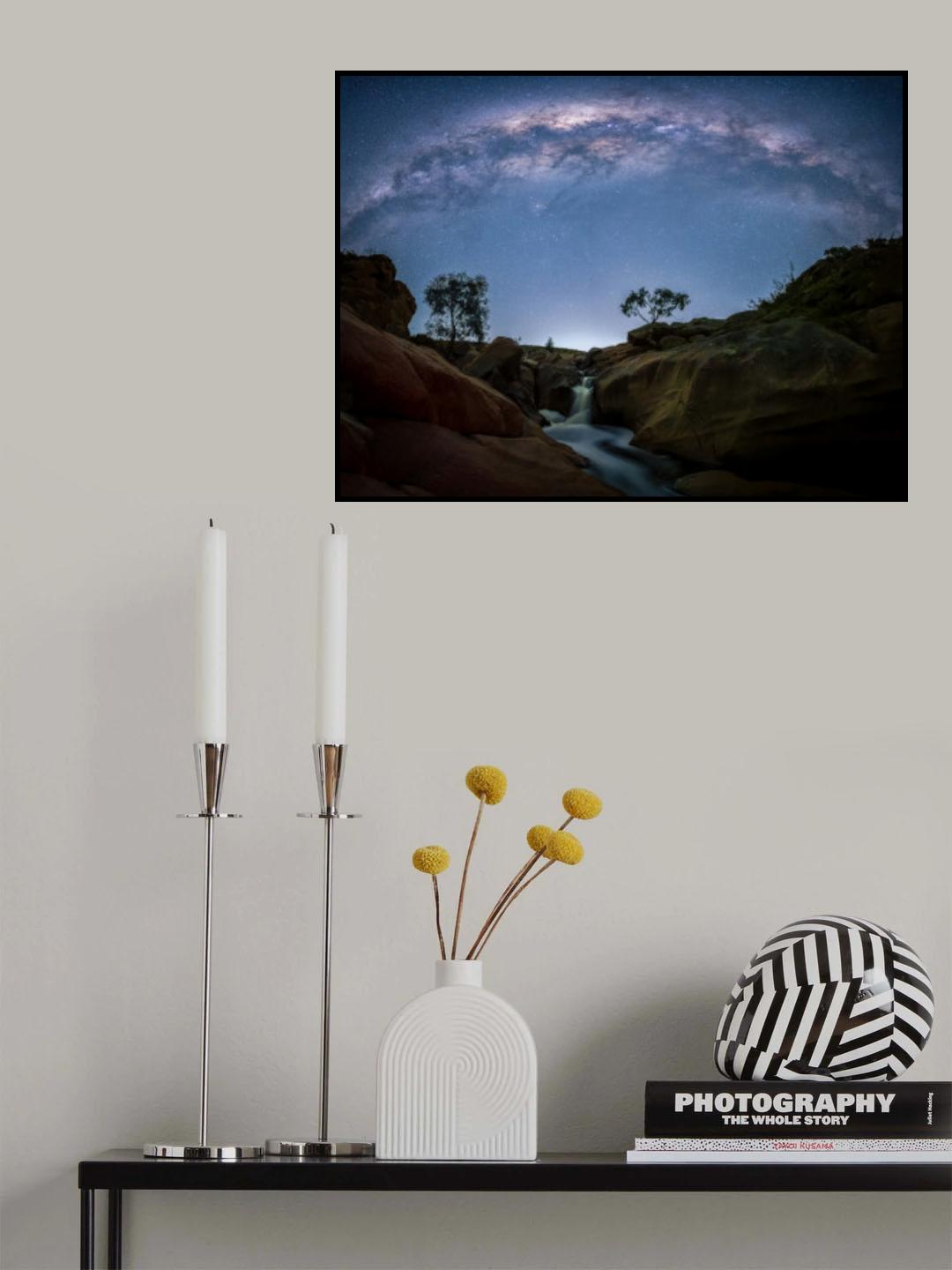 Mannum Wterfall milkyway Poster och Canvastavla
