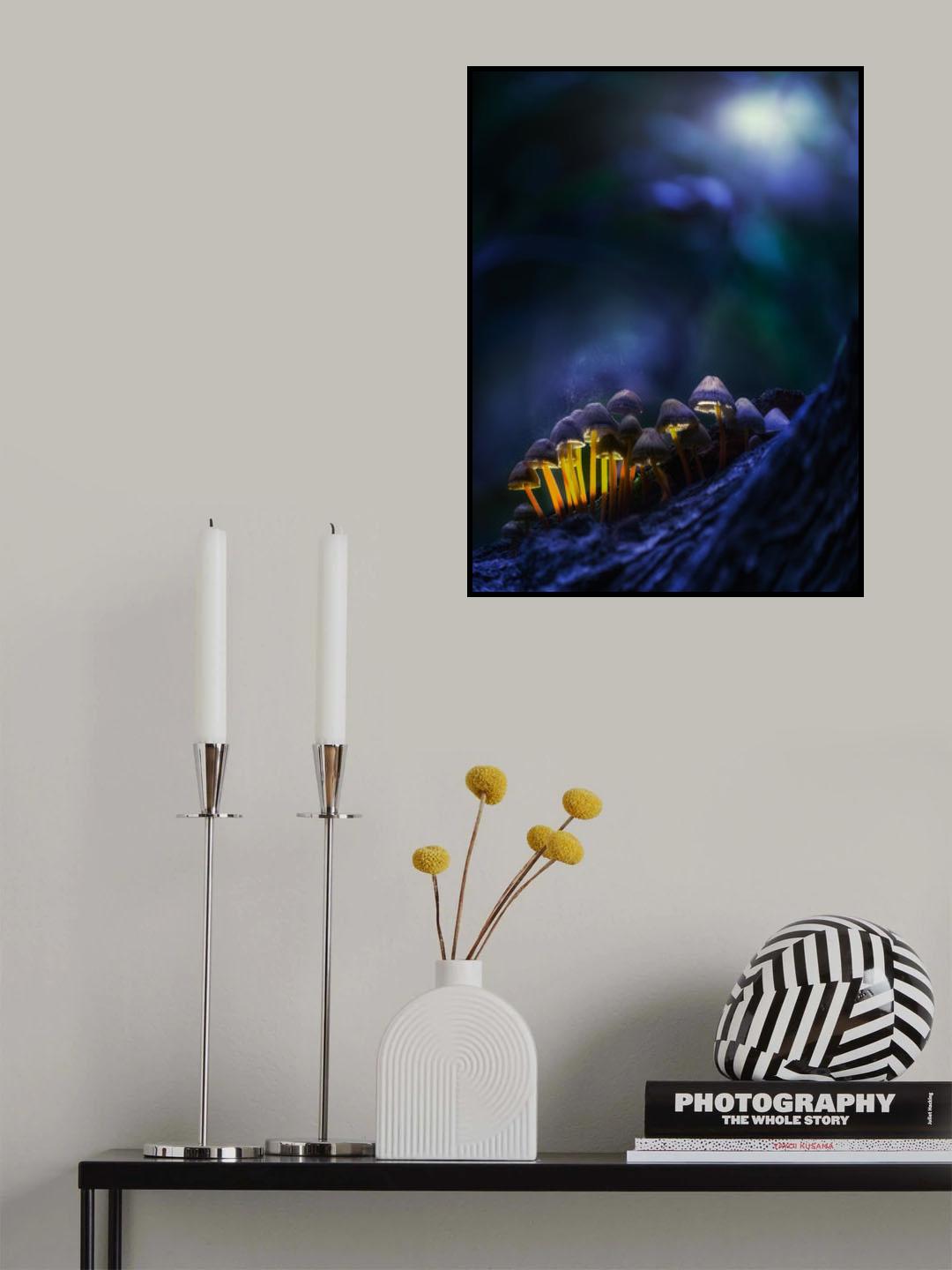 Glowing mushrooms Poster och Canvastavla
