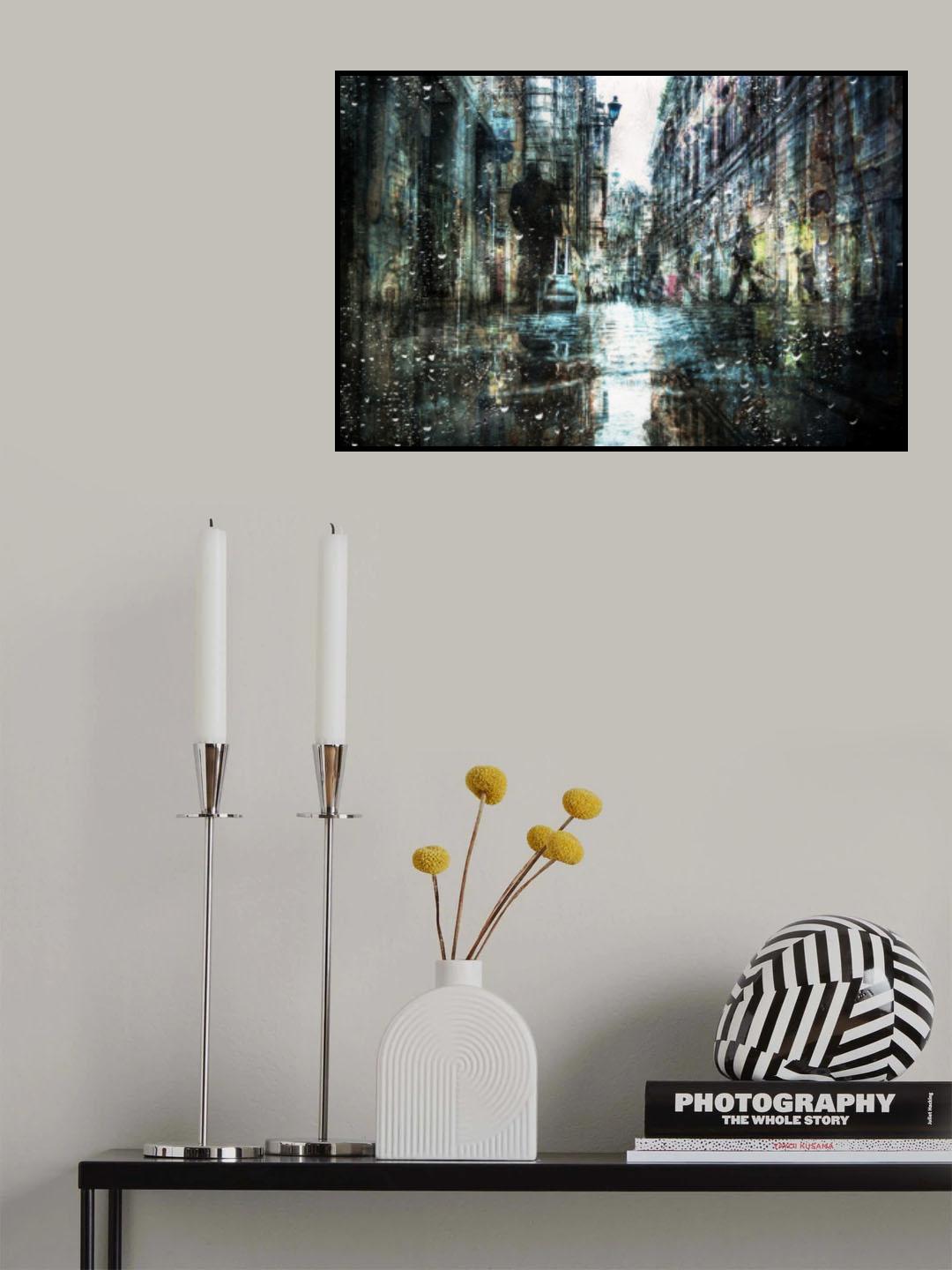 After the rain in via Frattina Poster och Canvastavla