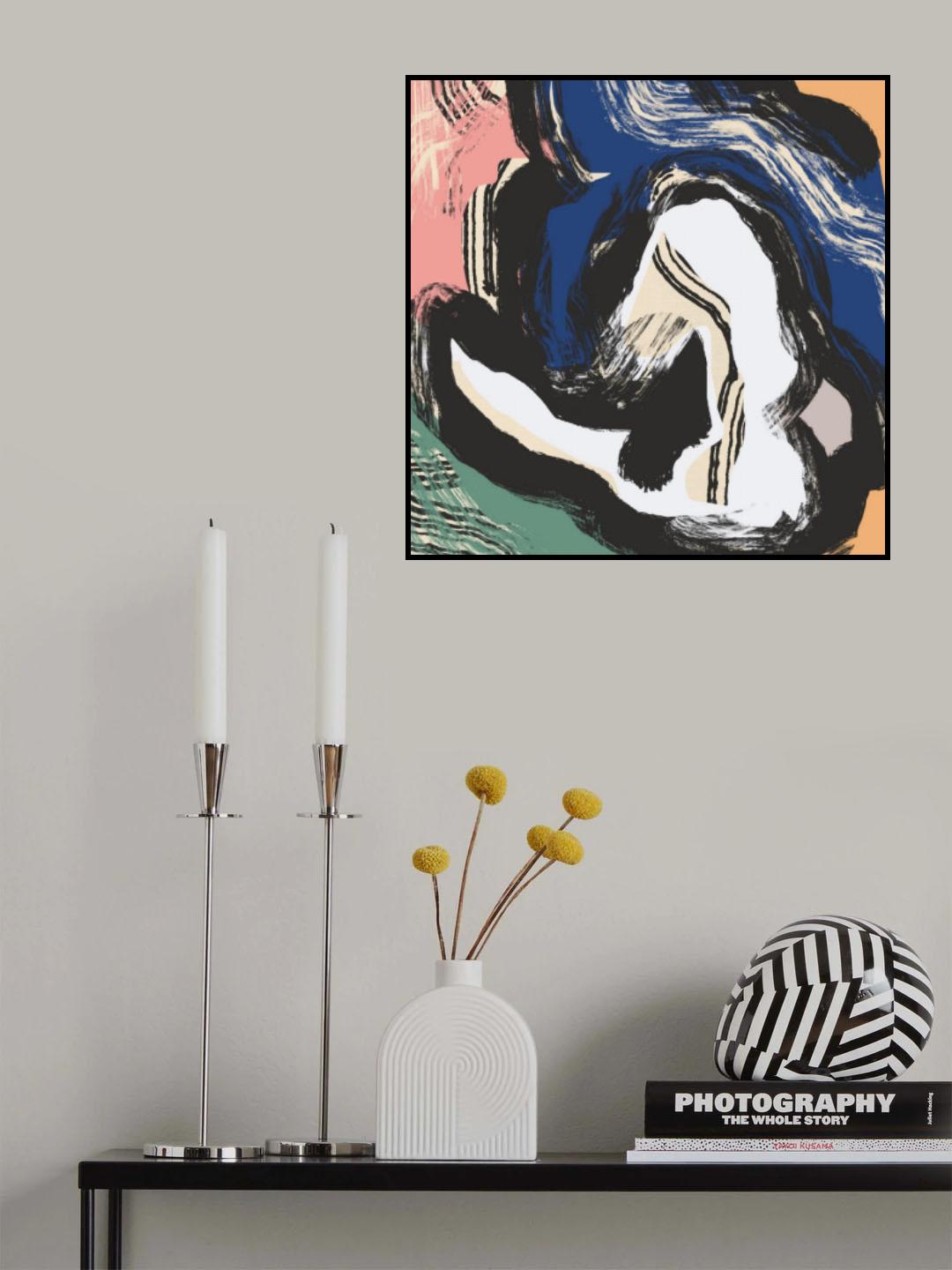 Sitting Nude Bold Abstract Poster och Canvastavla