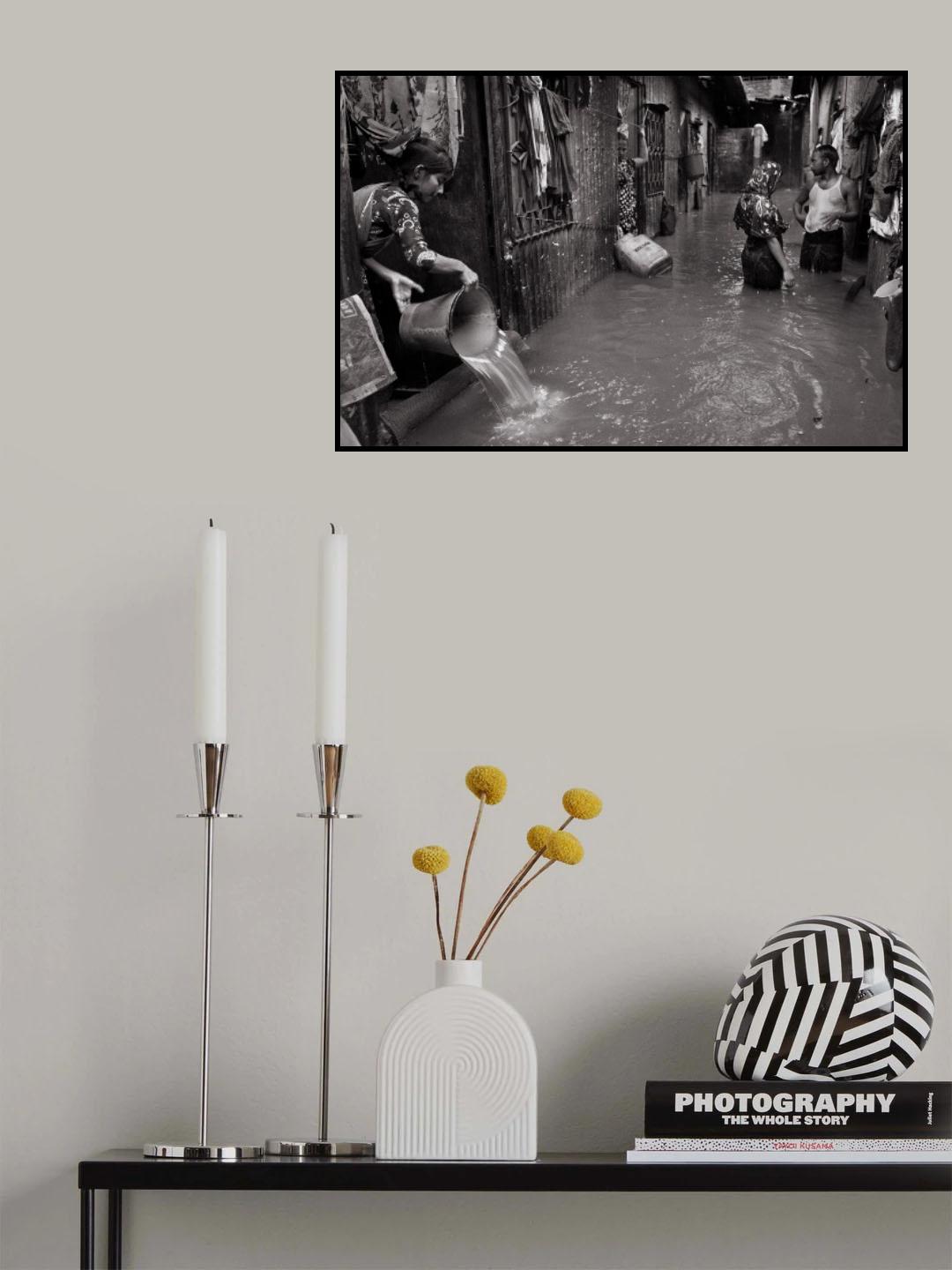 Monsoon at slum Poster och Canvastavla