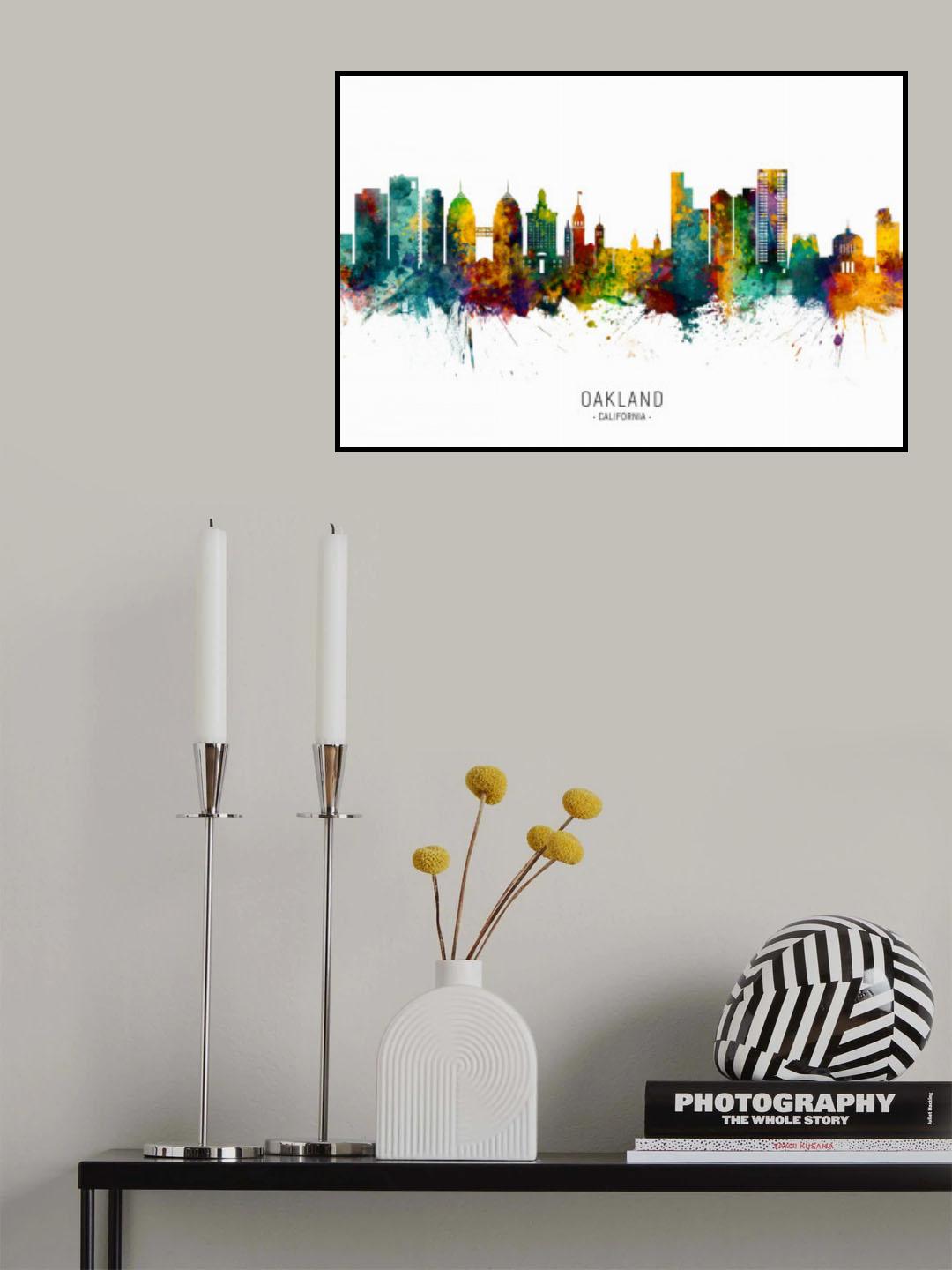 Oakland California Skyline Poster och Canvastavla