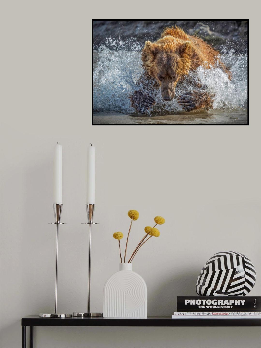 Bear Action Poster och Canvastavla