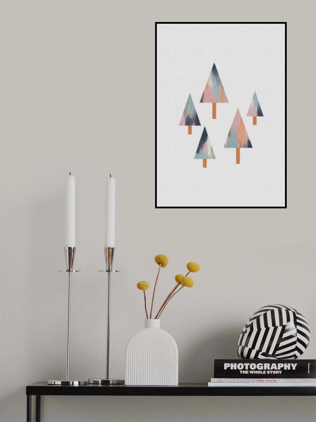 Pastel Trees Poster och Canvastavla