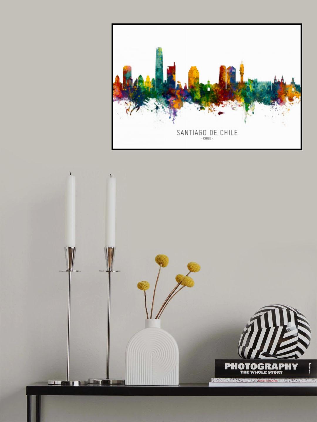 Santiago de Chile Skyline Poster och Canvastavla