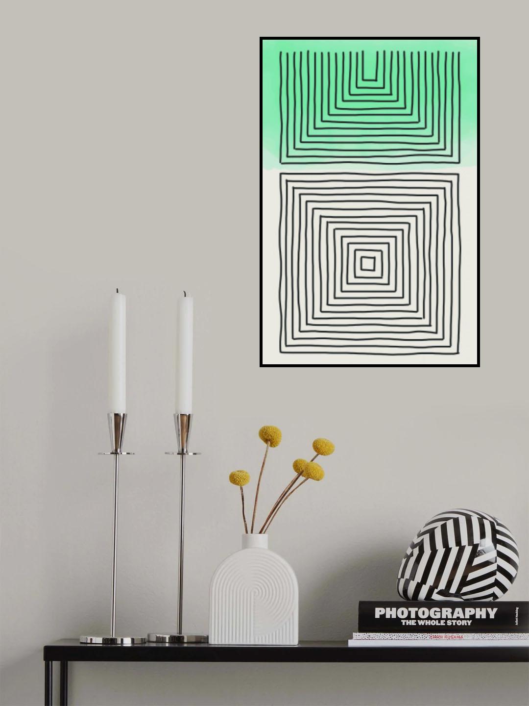 Light Green Watercolor Shapes #1 Poster och Canvastavla