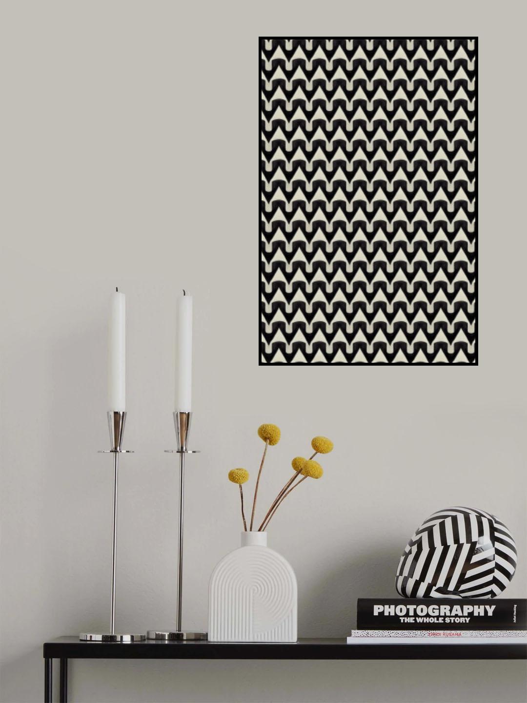 Black And White Zig Zag Pattern Poster och Canvastavla
