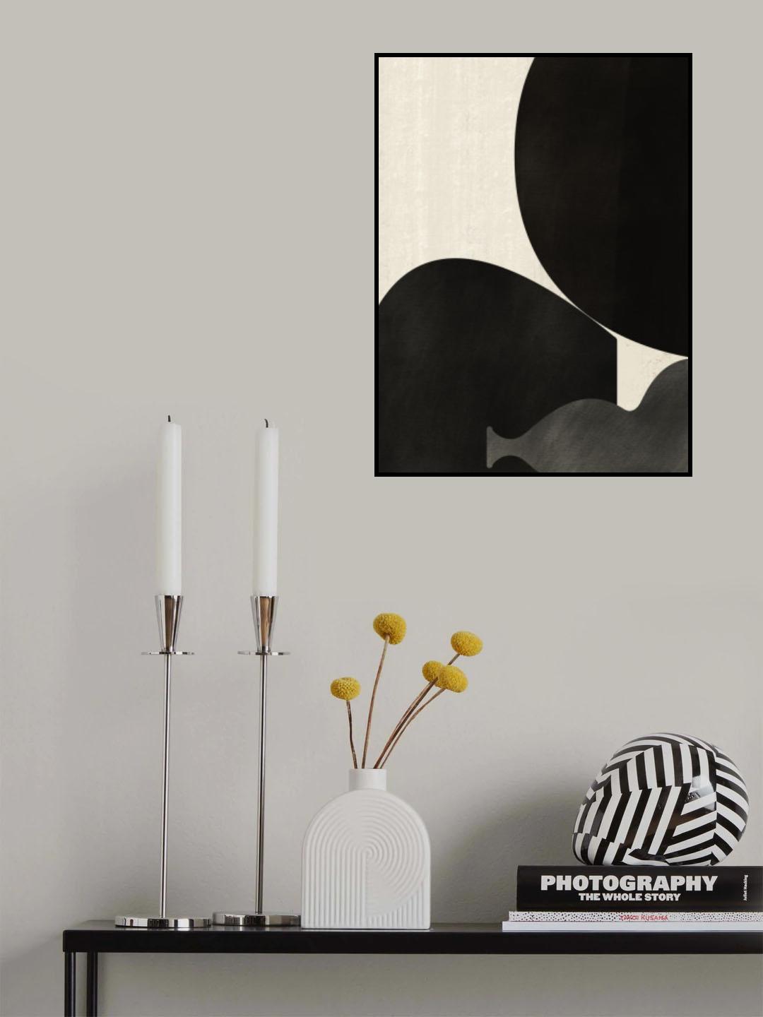 Black Abstract With Texture Poster och Canvastavla