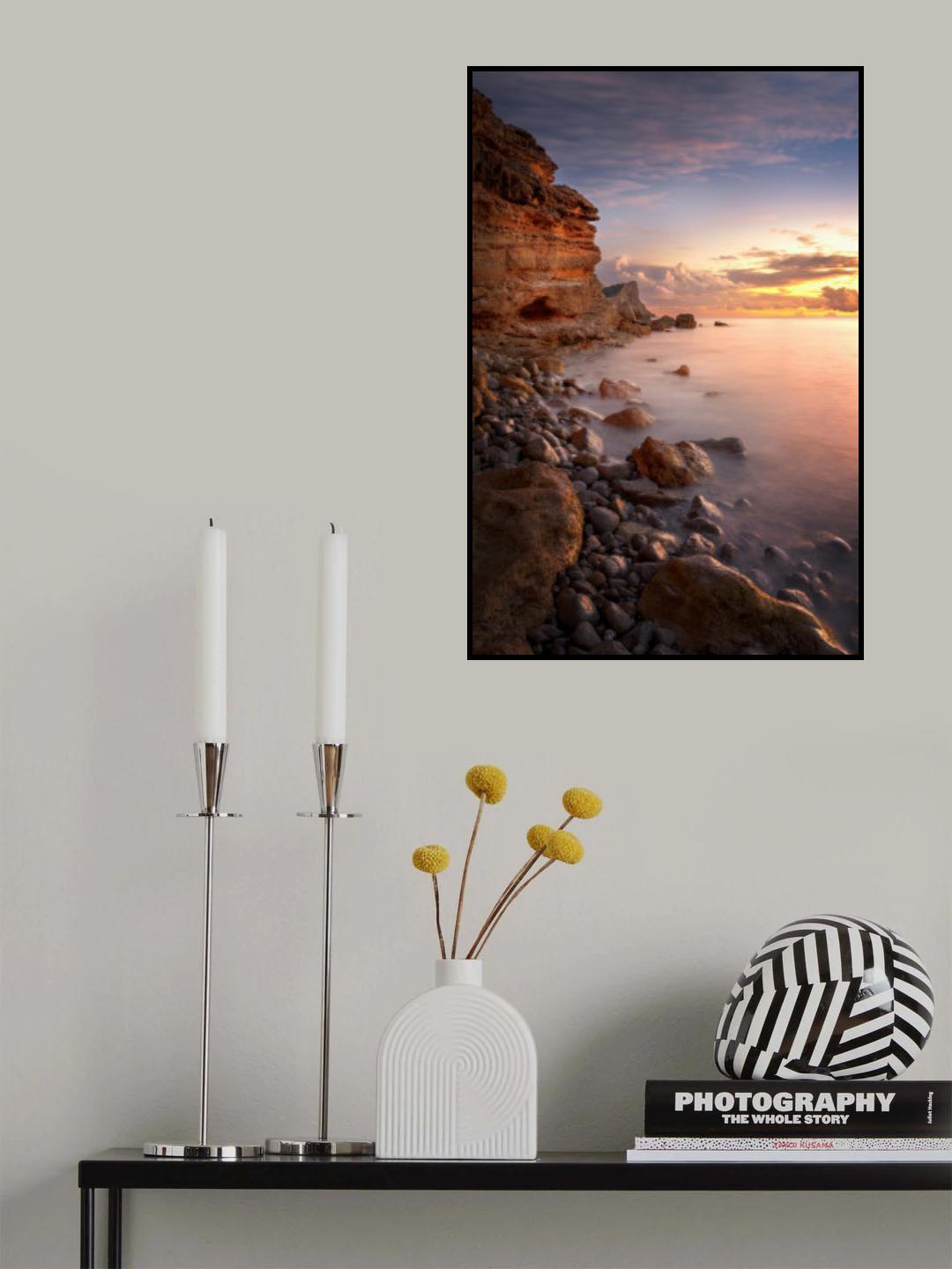 Sunset on the rocks Poster och Canvastavla