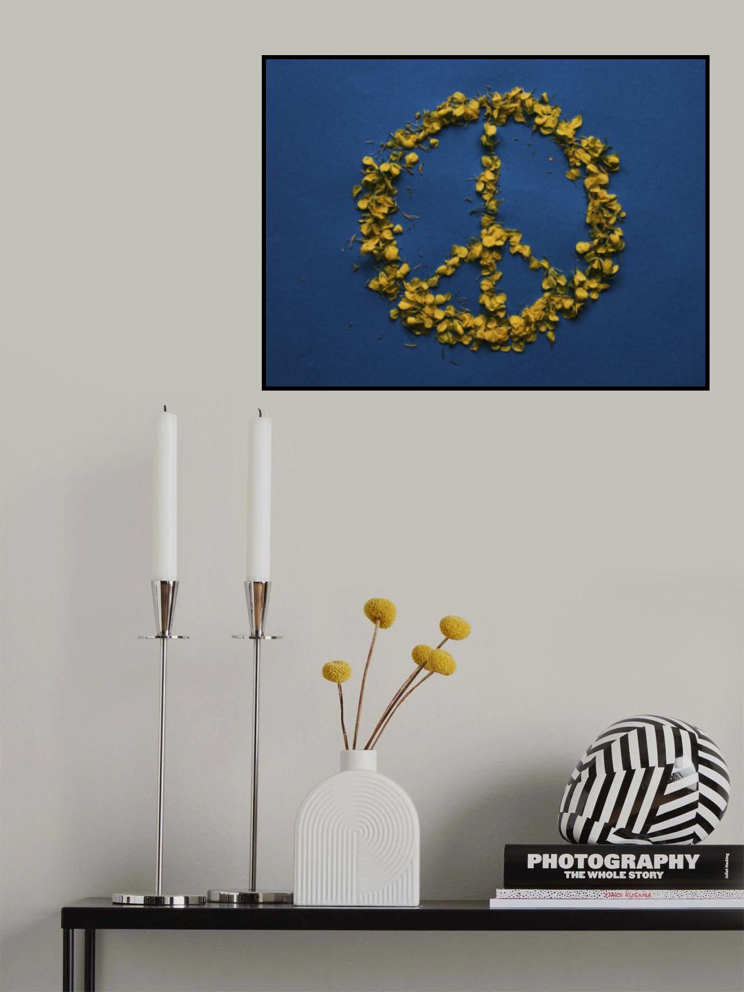 The colors of Ukraine and the symbol of peace Poster och Canvastavla