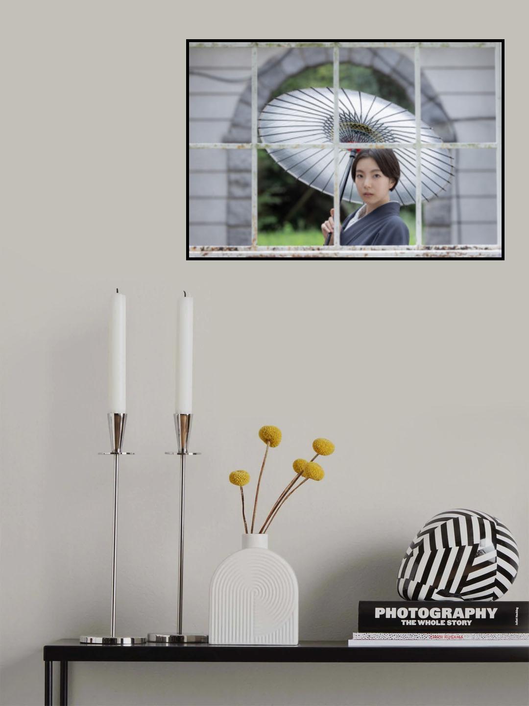 Japanese woman by the window Poster och Canvastavla