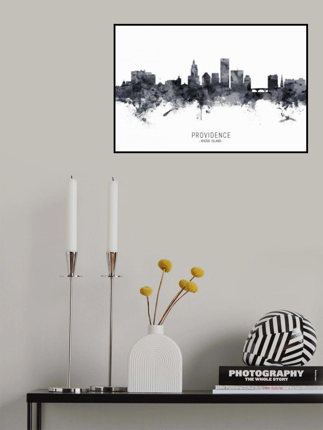 Providence Rhode Island Skyline Poster och Canvastavla