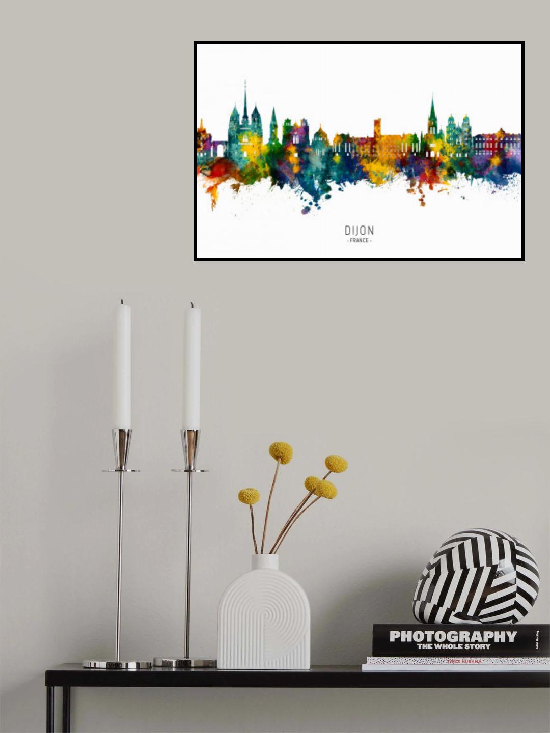 Dijon France Skyline Poster och Canvastavla