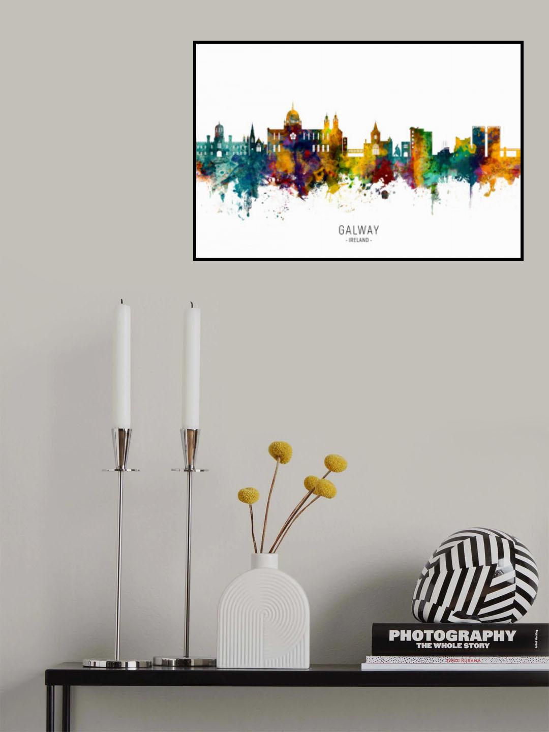 Galway Ireland Skyline Poster och Canvastavla