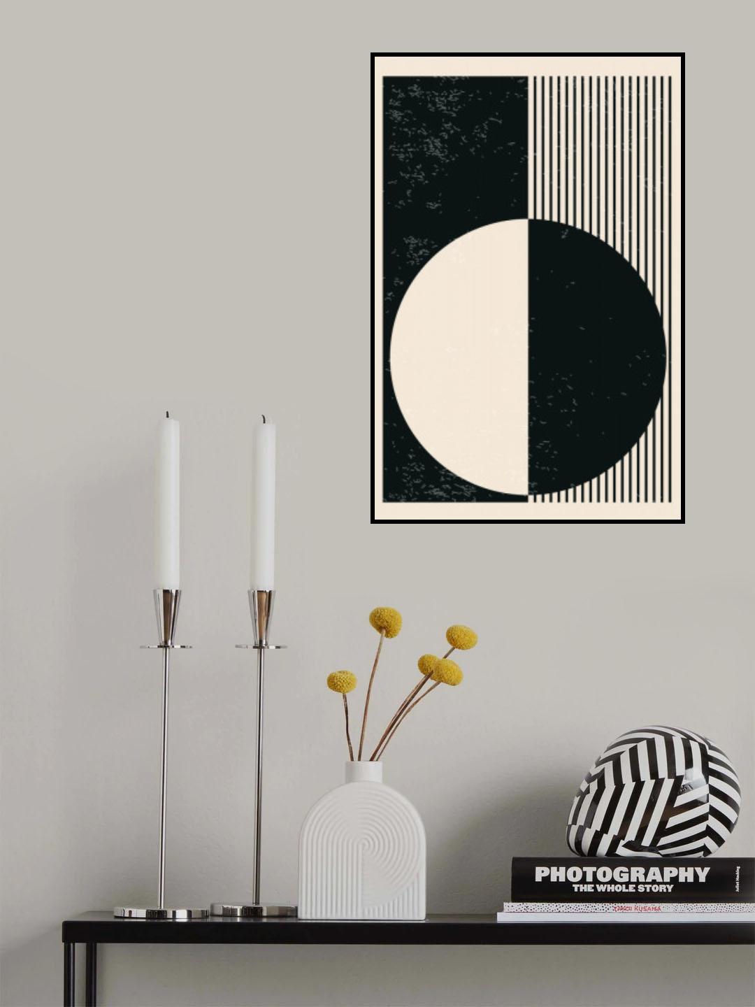 Black and White Planets Series #3 Poster och Canvastavla