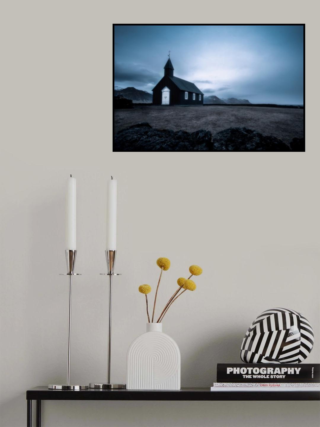 Church at Budhir, Iceland Poster och Canvastavla