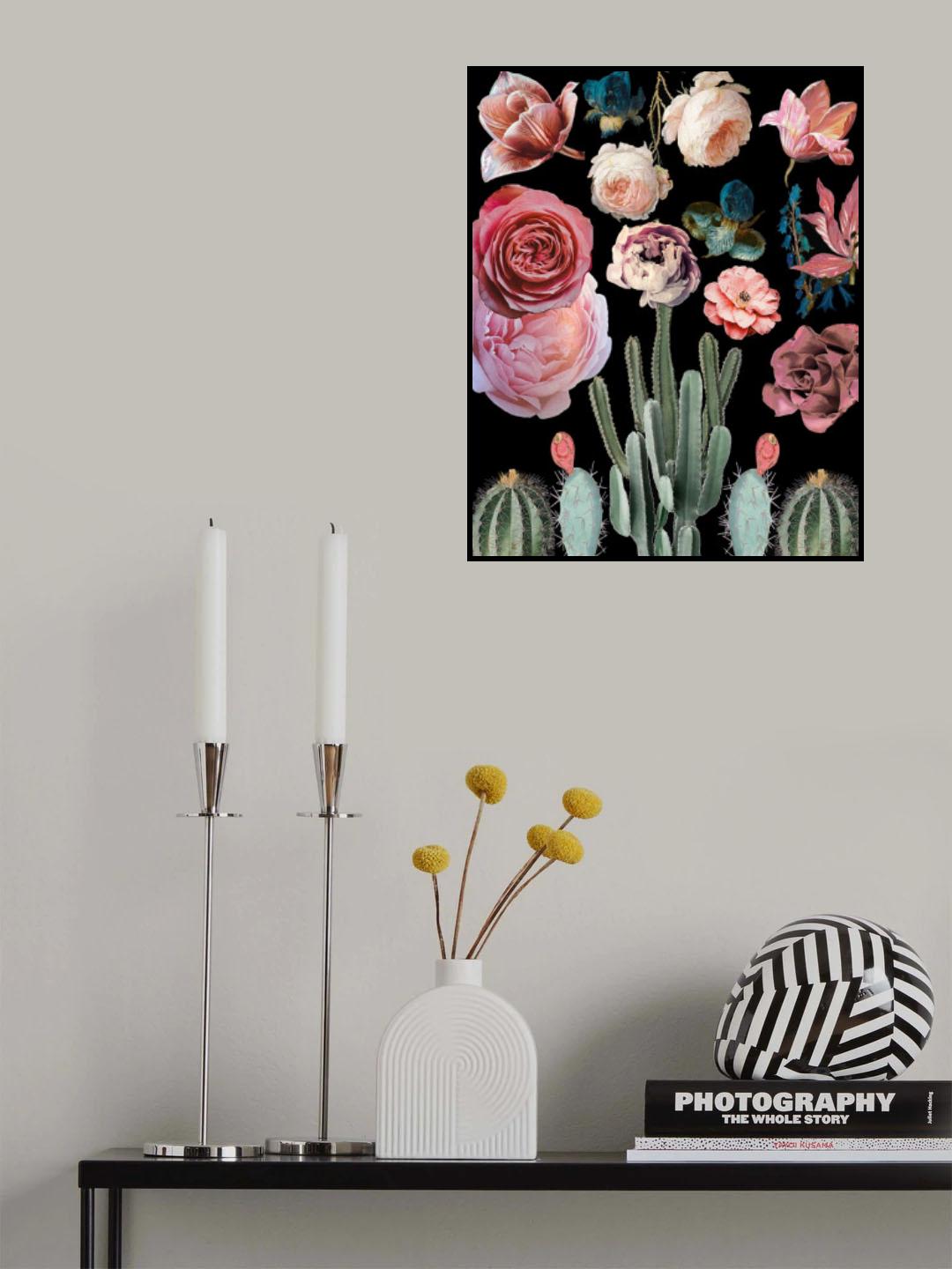 Cacti Floral Blooms Botanical Poster och Canvastavla