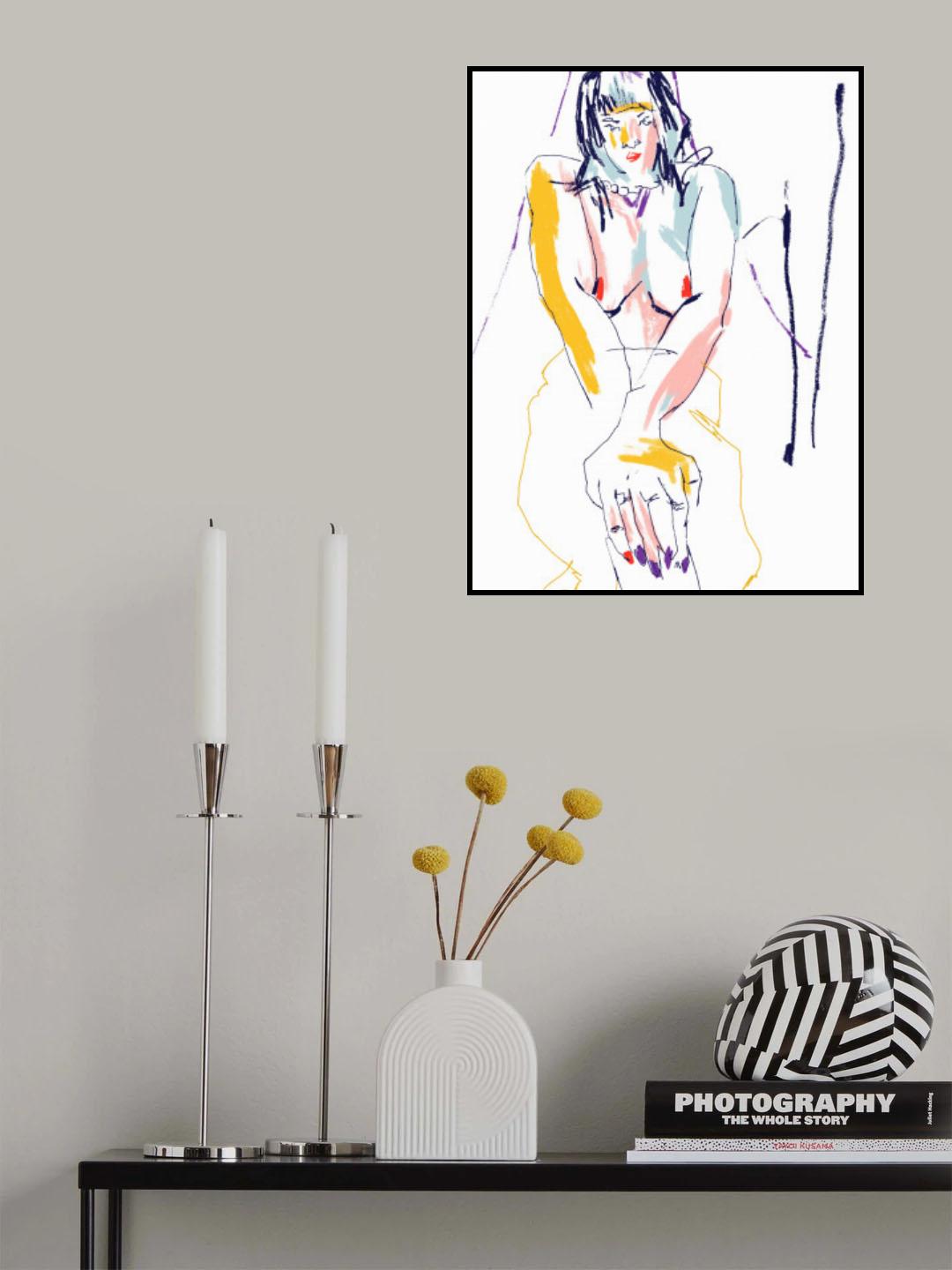 Woman With Crossed Hands Poster och Canvastavla