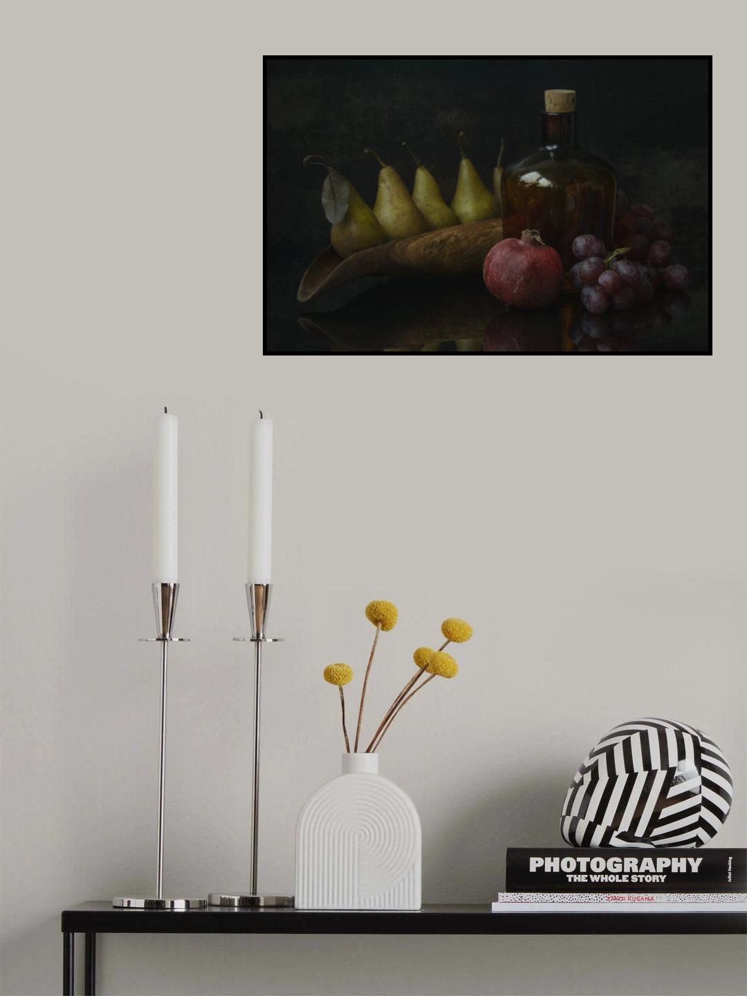 Still life with pomegranate and pears Poster och Canvastavla