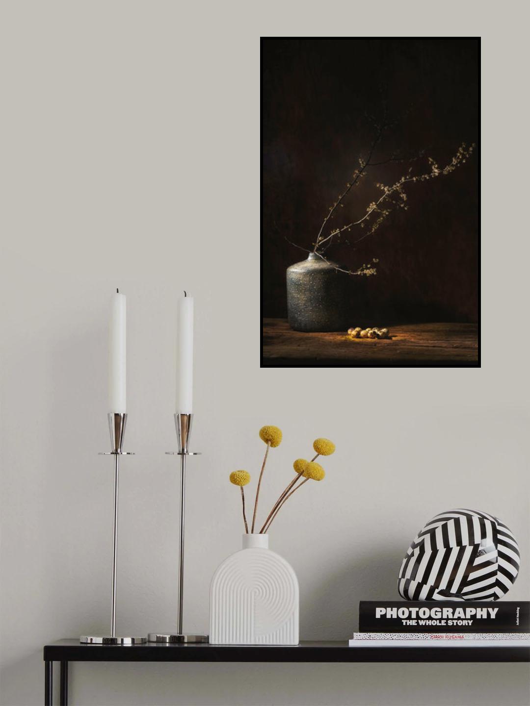 Still life with blossom and eggs Poster och Canvastavla