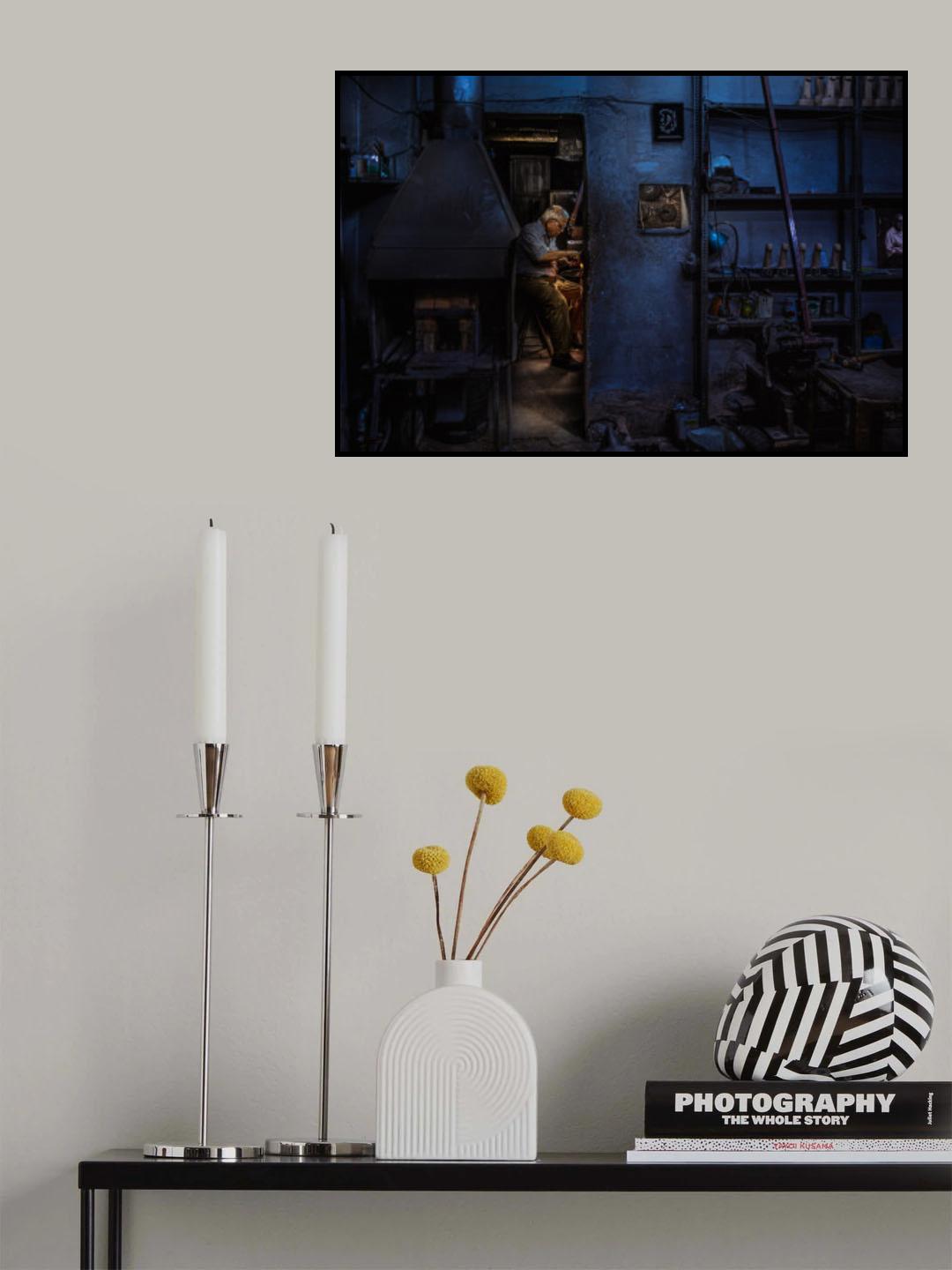 The blacksmith at work Poster och Canvastavla