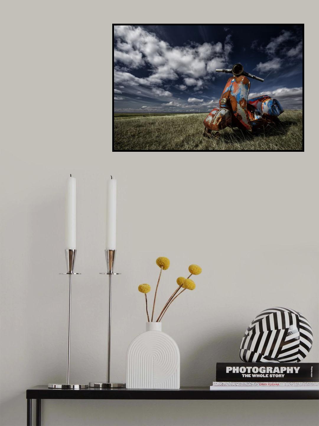 Old Vespa Poster och Canvastavla