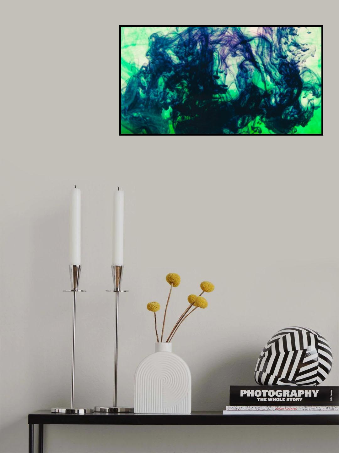 Acrylic colors and ink in water Poster och Canvastavla