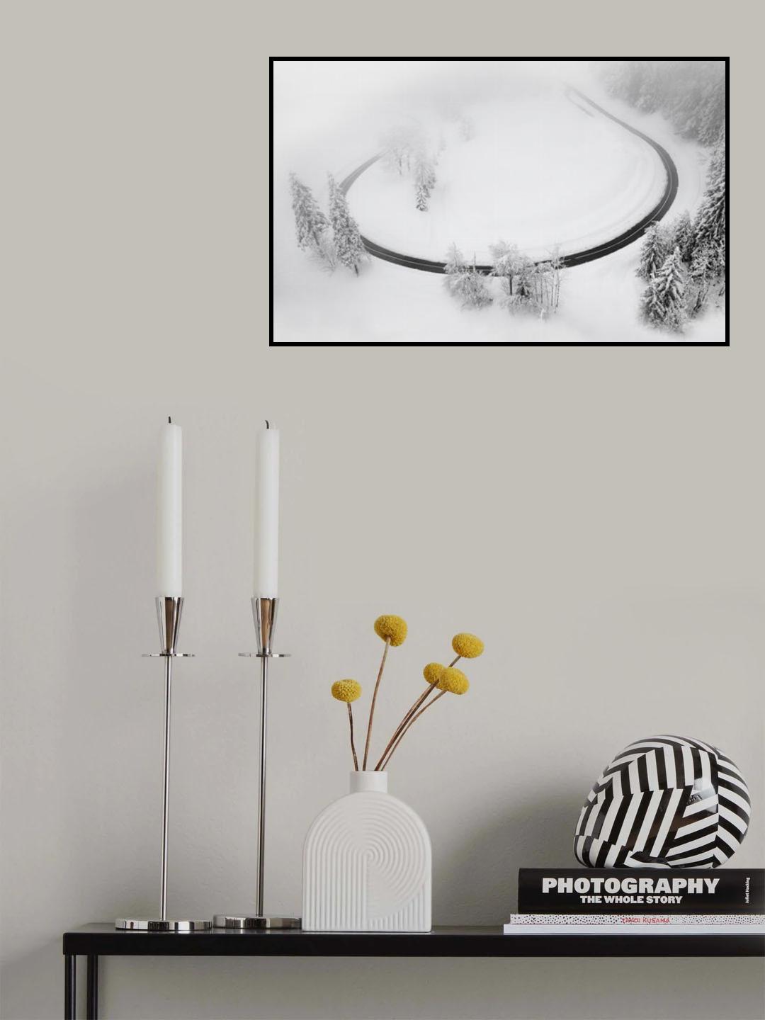 Road in the winter Poster och Canvastavla