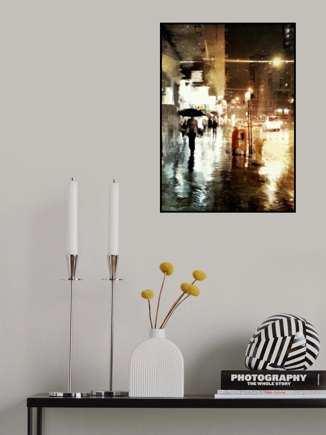 雨夜的城市 Poster och Canvastavla
